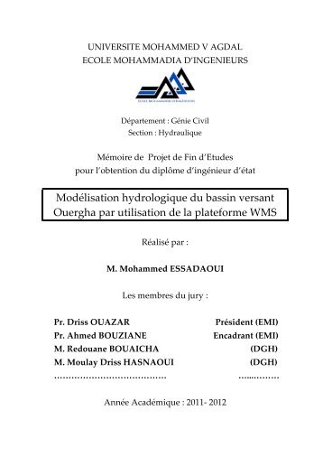 Essadaoui, M. 2012. ModÃ©lisation hydrologique du bassin ... - FACE