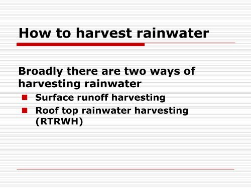 ROOF TOP RAIN WATER HARVESTING - EPCO