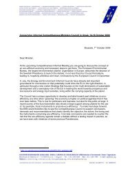 Letter to Ministers of Competitiveness Minsiters Council - EEB