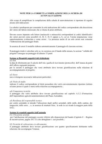note per la corretta compilazione della scheda di valutazione 121