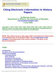 Citing Electronic Sources in History Papers hosted by