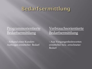 Verbrauchsorientierte Bedarfsermittlung - FOM-Wiki