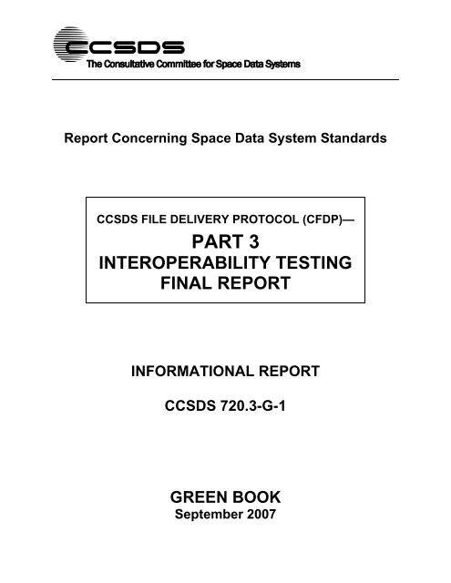 CCSDS File Delivery Protocol (CFDP)âPart 3: Interoperability ...