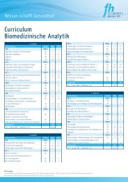 Curriculum Biomedizinische Analytik - FH Gesundheitsberufe