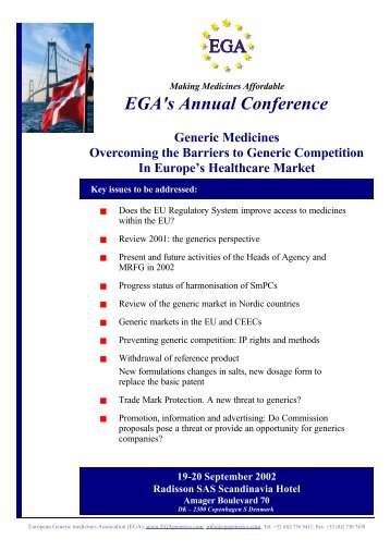 8th Annual EGA Conference - European Generic medicines ...