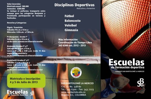 brochure escuelas de formación deportiva - Colegio