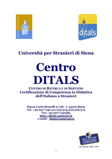 Notiziario 2013 - DITALS - UniversitÃ  per Stranieri di Siena