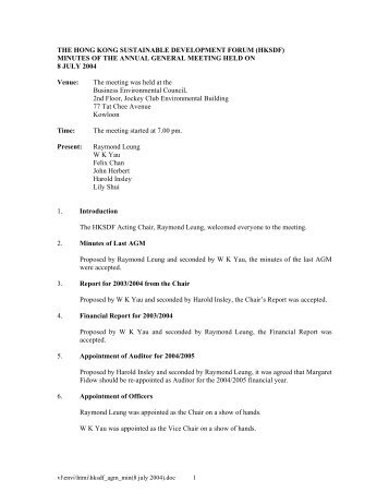 Meeting minutes of 2004 AGM (pdf file 2 pages) - Hong Kong ...