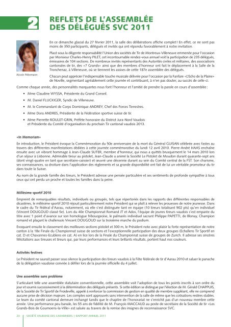 Rapport annuel 2011 - Les Tireurs Vaudois