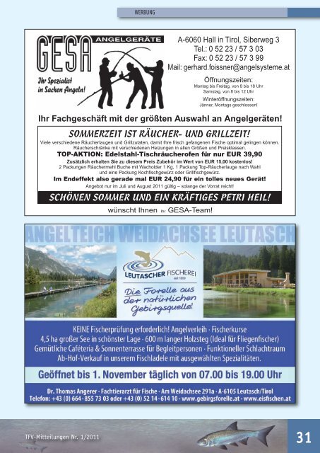 Mitteilungen 01/11 [PDF 9 MB] - Tiroler Fischereiverband