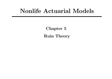 Nonlife Actuarial Models