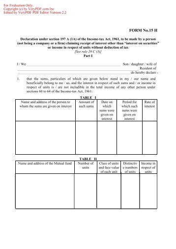 Declaration under section 197 A (1A) of the Income-tax ... - Sa-Dhan