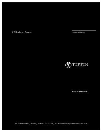 Allegro Breeze Owner's Manual - Tiffin Motorhomes