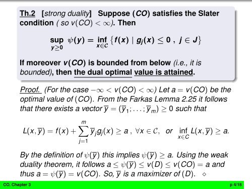 Chapter 3. Duality in convex optimization