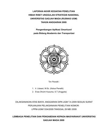 laporan akhir kegiatan penelitian hibah riset unggulan strategis ...