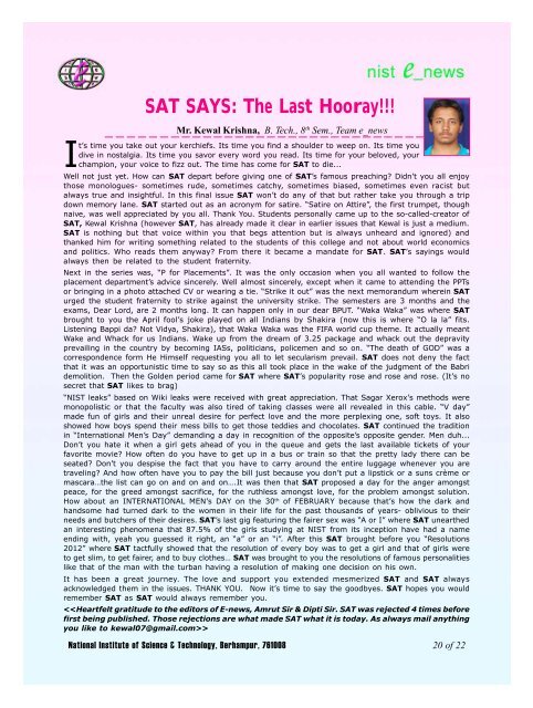 NIST e-NEWS(Vol 80, April 15, 2012)