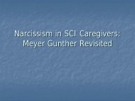 Narcissism in SCI Caregivers: Meyer Gunther Revisited