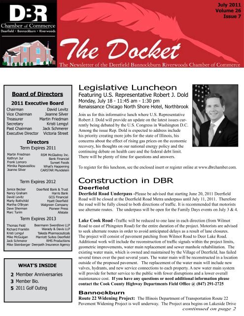 Legislative Luncheon Construction in DBR - DBR Chamber of ...