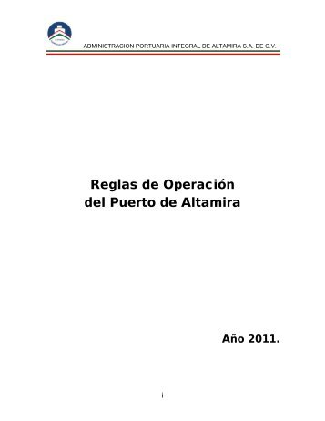 Reglas de Operación del Puerto de Altamira