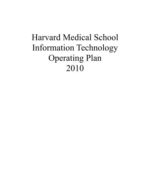 Harvard Medical School Information Technology ... - MyCourses