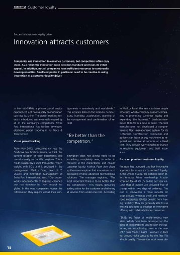 Innovation attracts customers