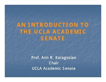 What is the Academic Senate? - UCLA Academic Senate