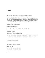 The Project Gutenberg EBook of Love and Other Stories, by ... - Umnet