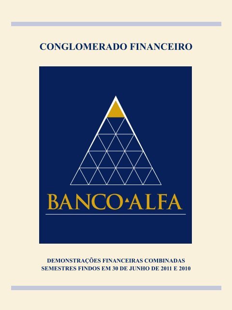 CONGLOMERADO FINANCEIRO - Banco Alfa