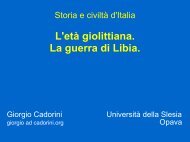 L'età giolittiana. La guerra di Libia.