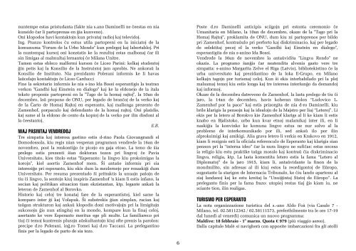 Informilano gennaio-febbraio 2013 - Circolo Esperantista Milanese