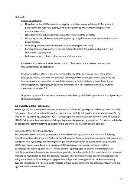 Funksjonsanalyserapporten - Kulturhistorisk museum - Universitetet ...