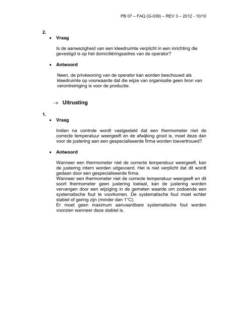 FAQ - Gids voor de invoering van een autocontrolesysteem ... - Favv