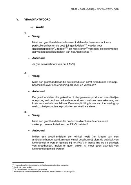 FAQ - Gids voor de invoering van een autocontrolesysteem ... - Favv