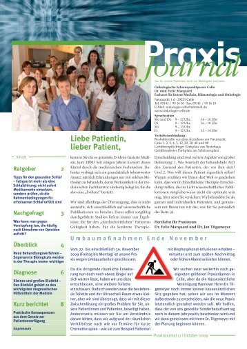 Ausgabe 11 / 2009 - Onkologische Schwerpunktpraxis Celle