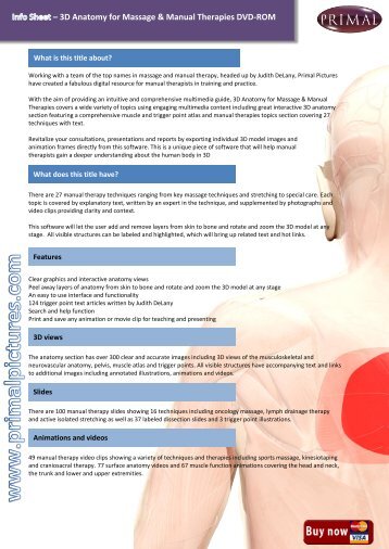 Massage and Manual Therapies Hotsheet - Primal Pictures