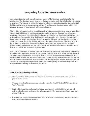 preparing literature reviews pan preparing literature reviews pan