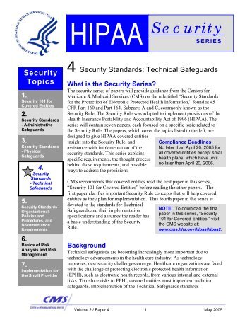 HIPAA Security Series #4 - Technical Safeguards