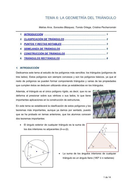 TEMA 6: LA GEOMETRÃA DEL TRIÃNGULO