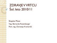 ZDRAVJE V VRTCU Å olsko leto 2009/10