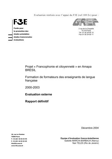 rapport d'Ã©valuation AMAPA - F3E
