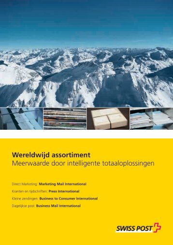 Wereldwijd assortiment Meerwaarde door intelligente - Swiss Post