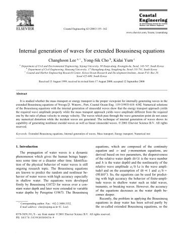 Internal generation of waves for extended Boussinesq equations