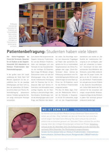 Besuchszeit Oktober 2012 - Klinikum Friedrichshafen GmbH