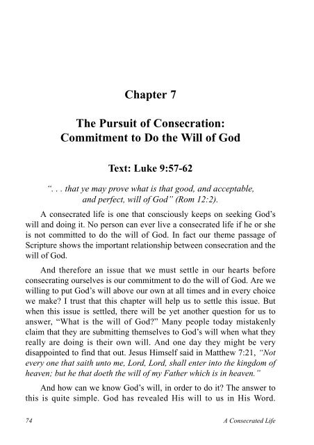 Chapter 1 A Consecrated Life - Far Eastern Bible College