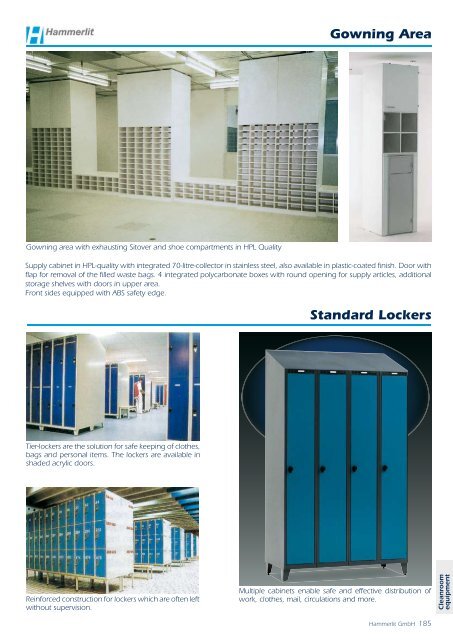 Gowning Area Standard Lockers - Hammerlit