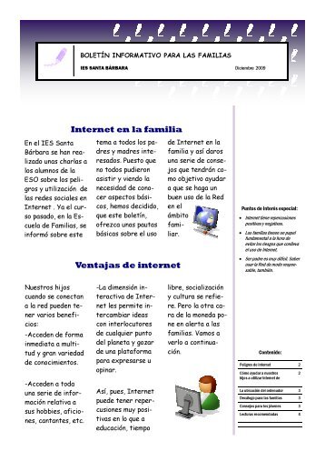 Internet en la familia Ventajas de internet - educastur.princast