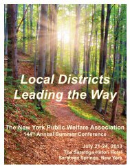 Local Districts Leading the Way - New York Public Welfare Association