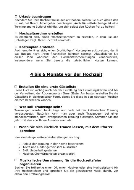 Hochzeits-Checkliste