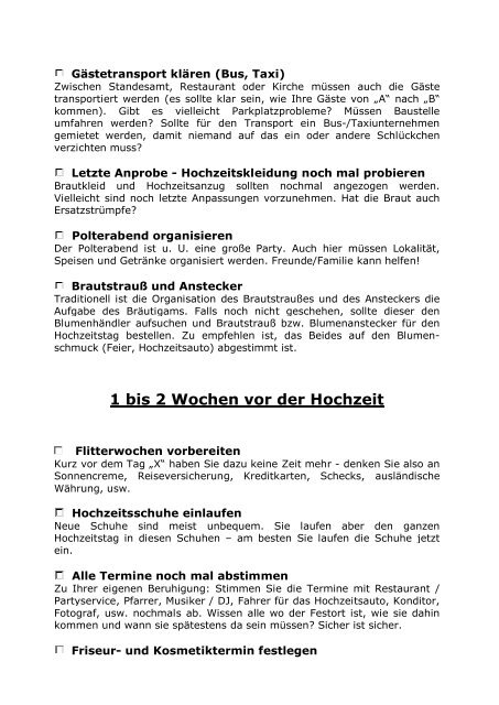 Hochzeits-Checkliste