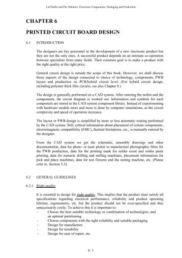 CHAPTER 6 PRINTED CIRCUIT BOARD DESIGN